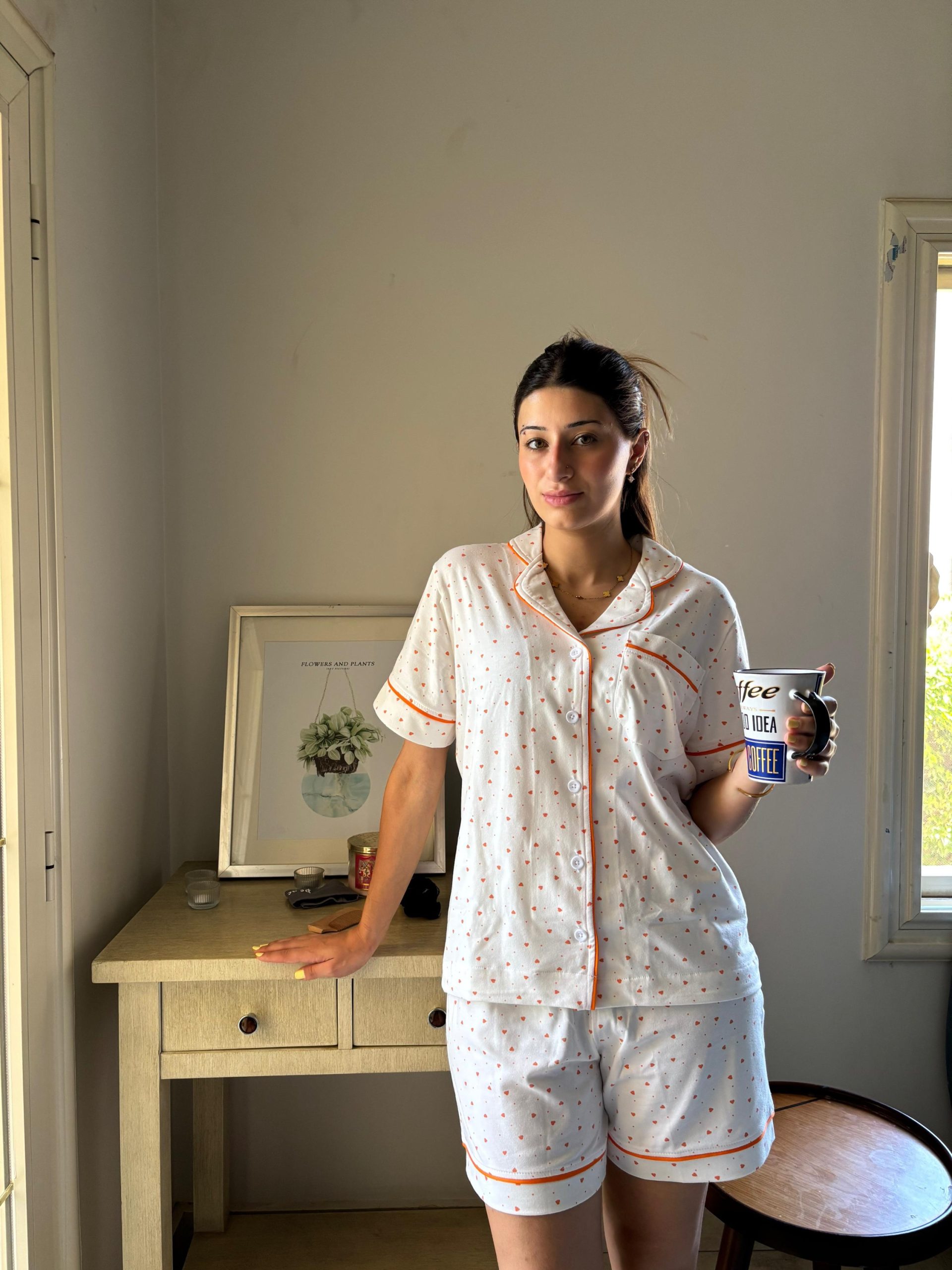 Orange Hearts Shortie PJ - Image 2