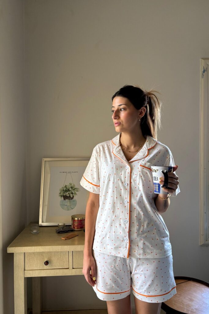 Orange Hearts Shortie PJ