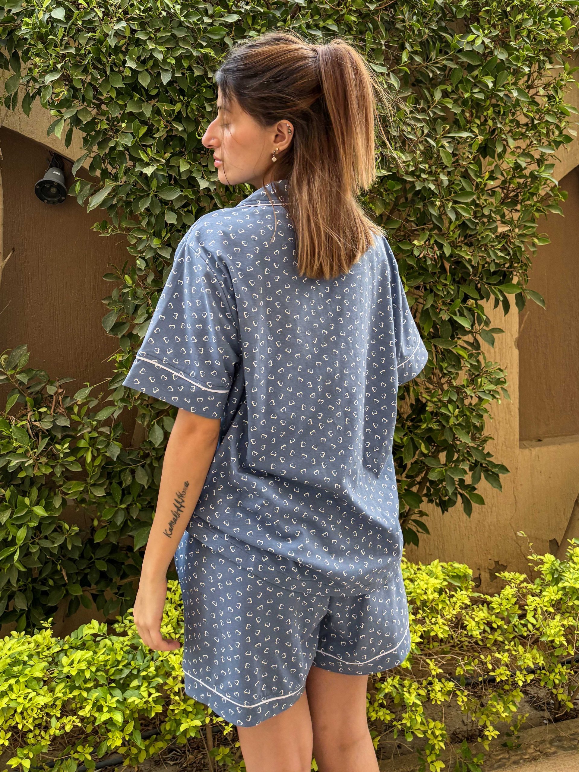 Blue Hearts Shortie PJ - Image 3