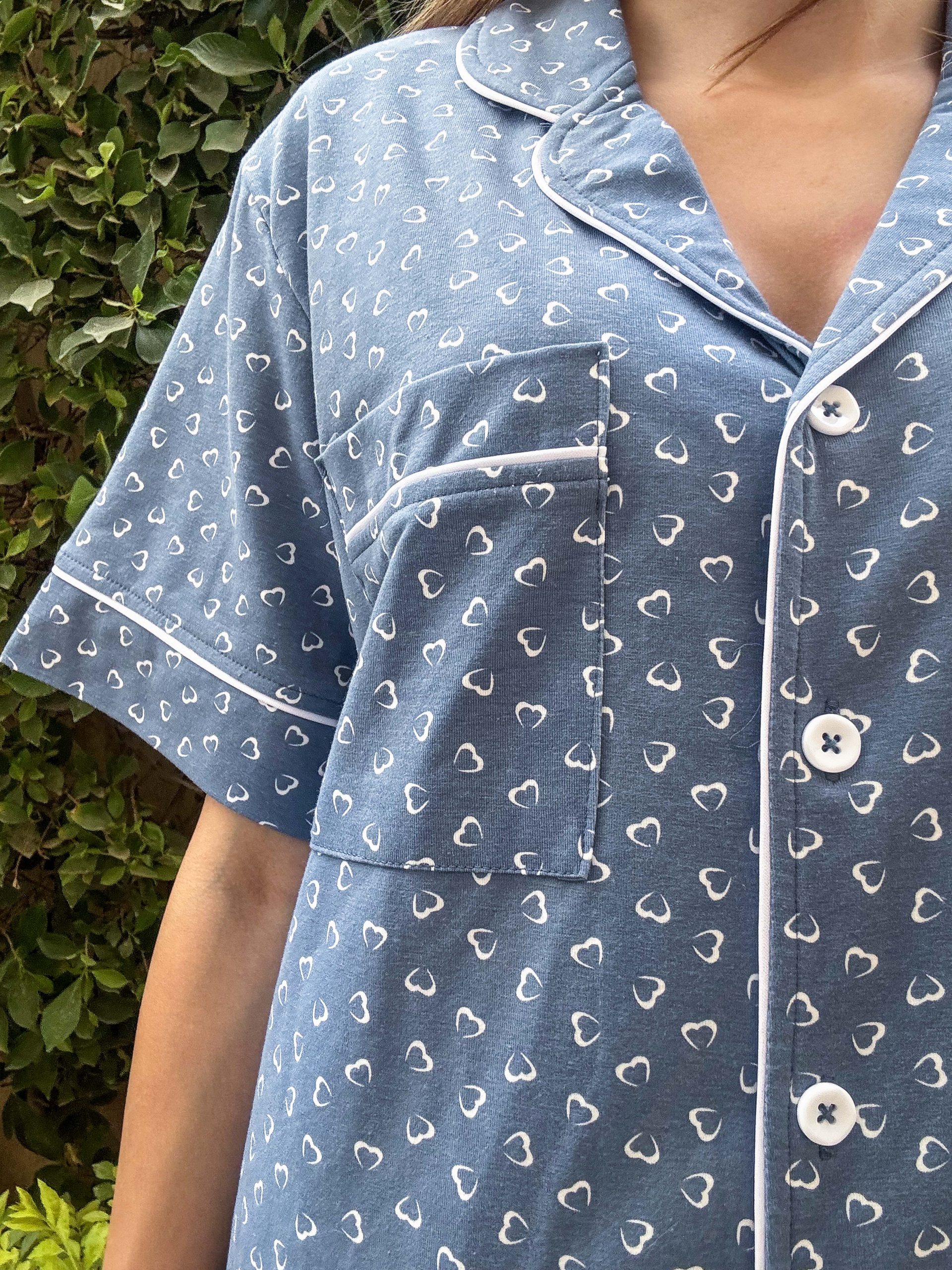 Blue Hearts Shortie PJ - Image 2