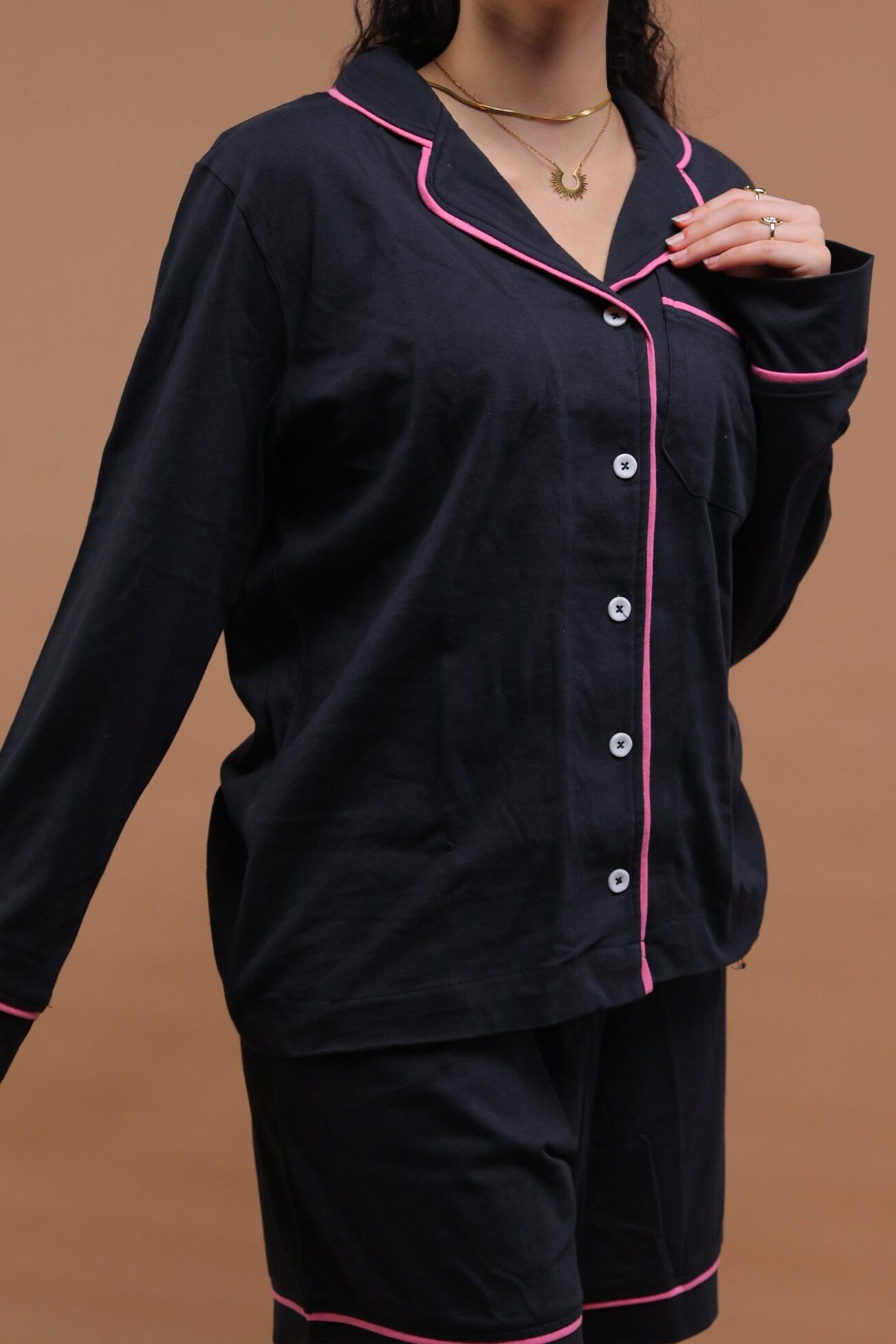 Black Cotton Summer Pajama