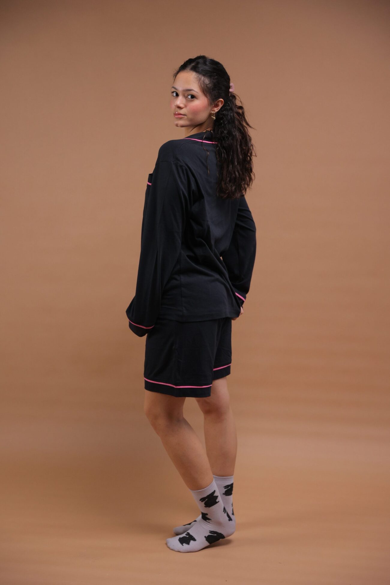 Black Cotton Summer Pajama