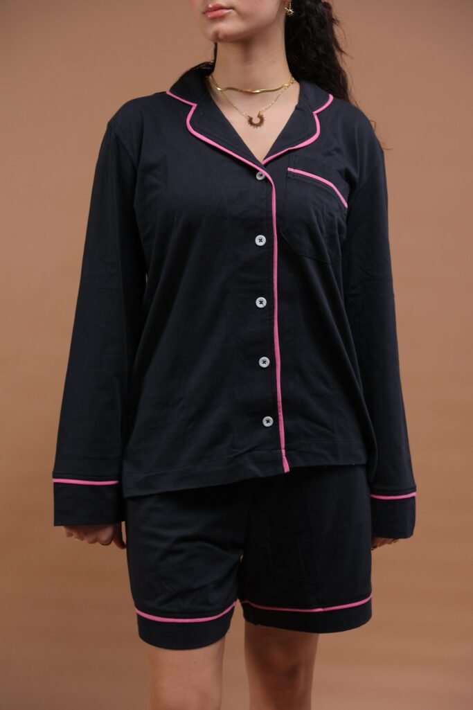 Black Cotton Summer Pajama