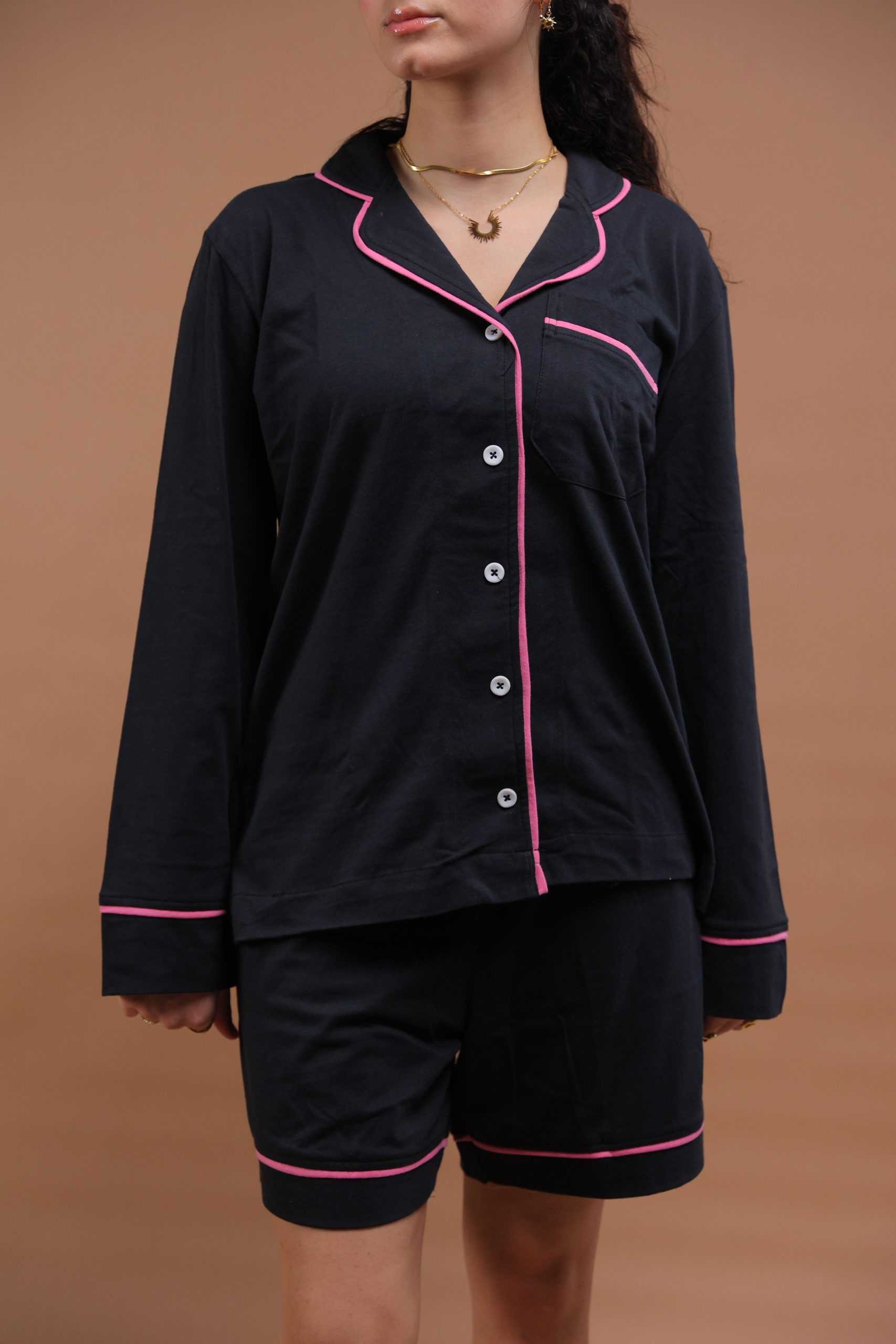 Black Cotton Summer Pajama