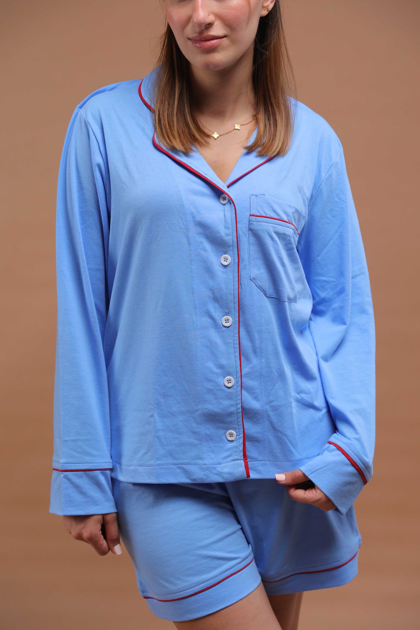 Blue Cotton Summer Pajama - Image 3