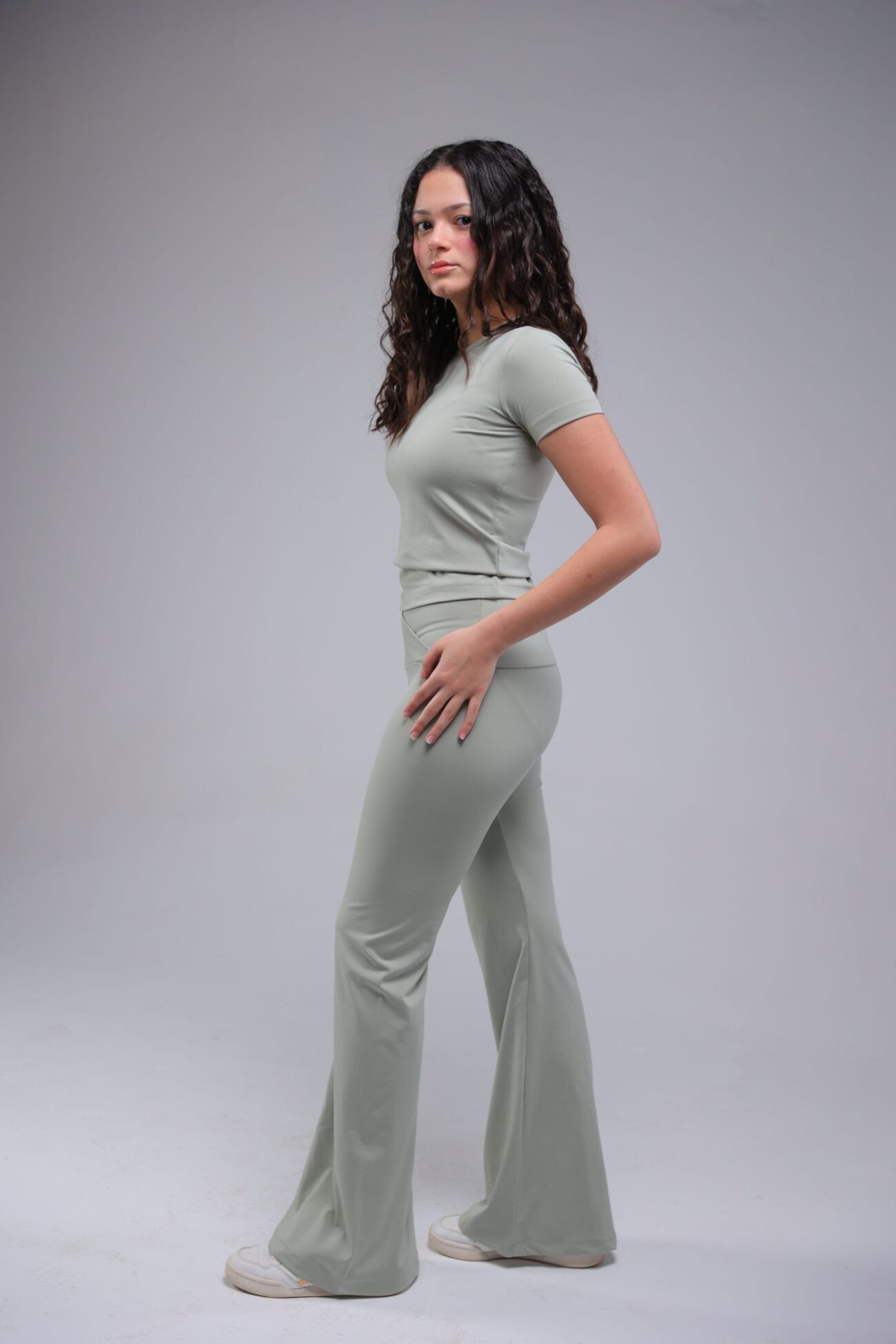 Green Flared Pants