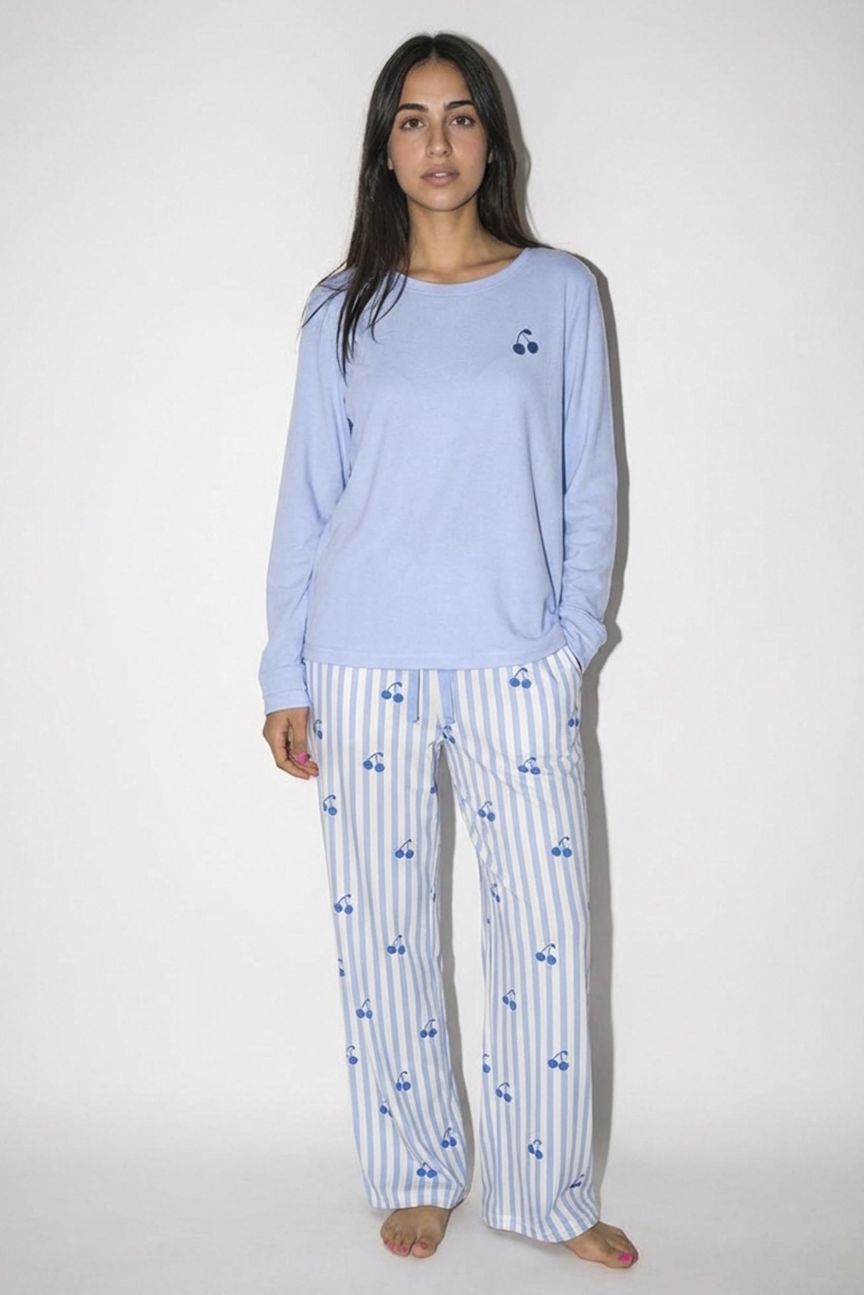 Blue Stripe Cherry Pajama