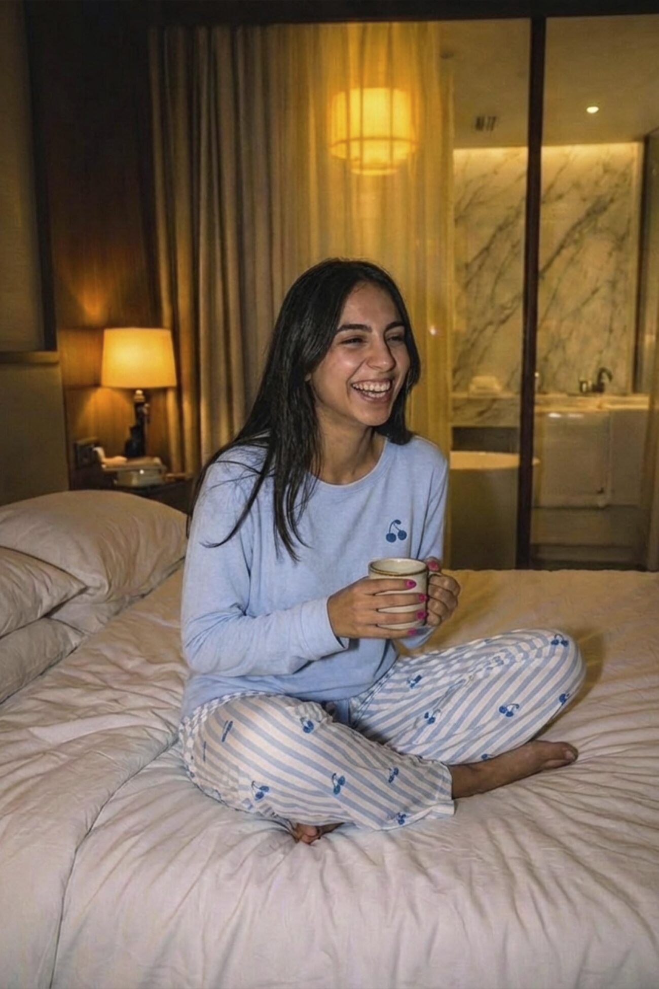 Blue Stripe Cherry Pajama - Image 2