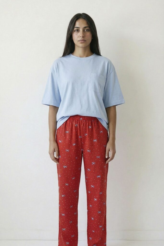 Blue Ribbon Linen Pajama