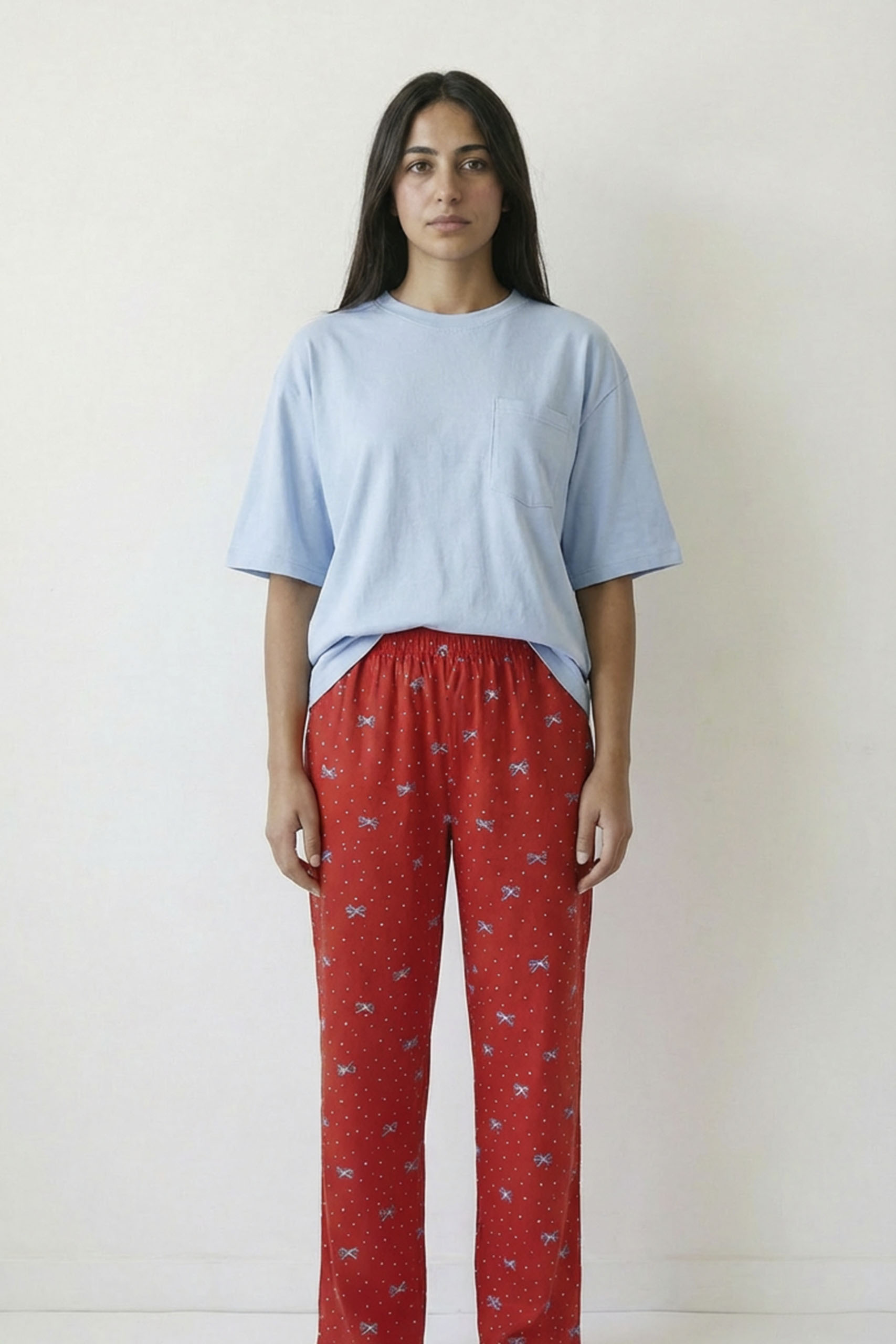Blue Ribbon Linen Pajama