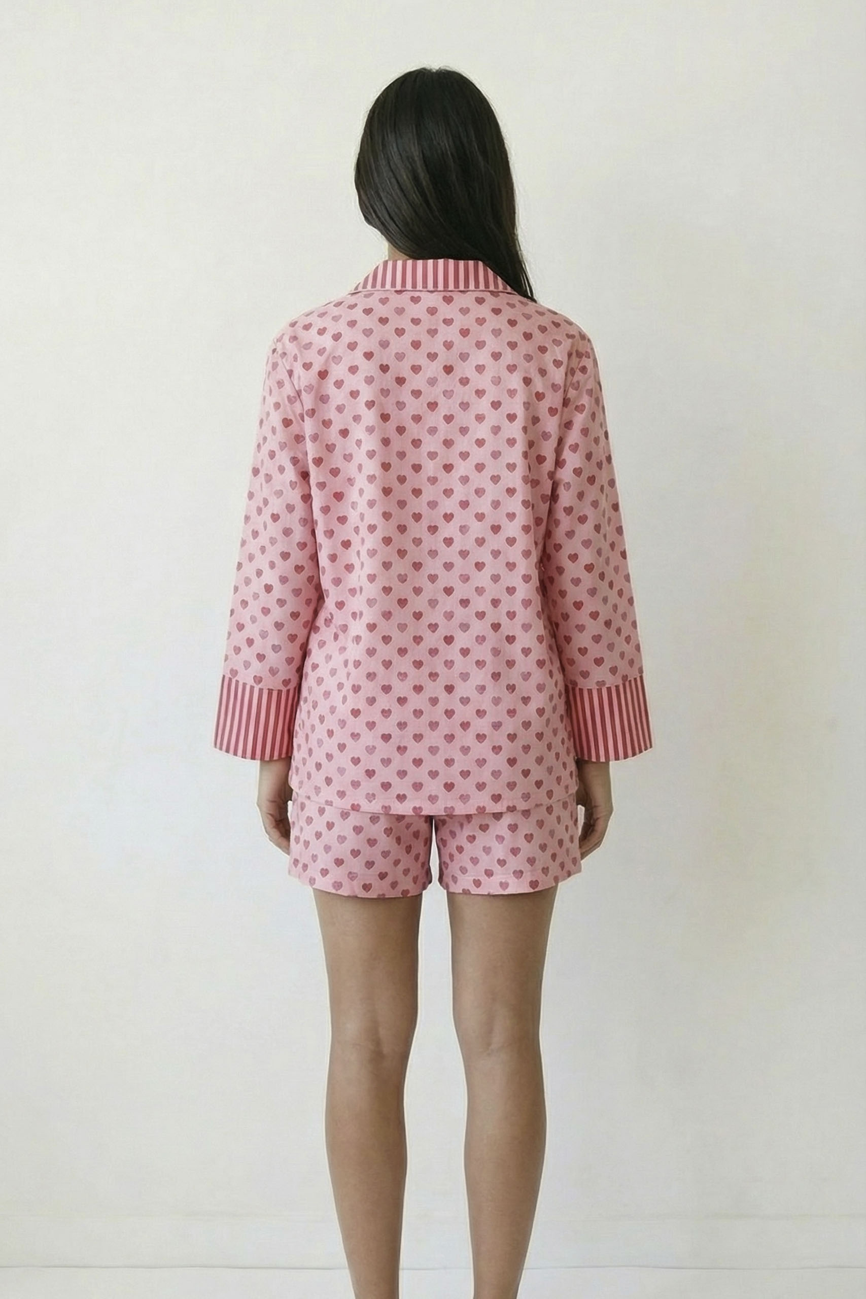 Pink Hearts Linen Pajama - Image 2