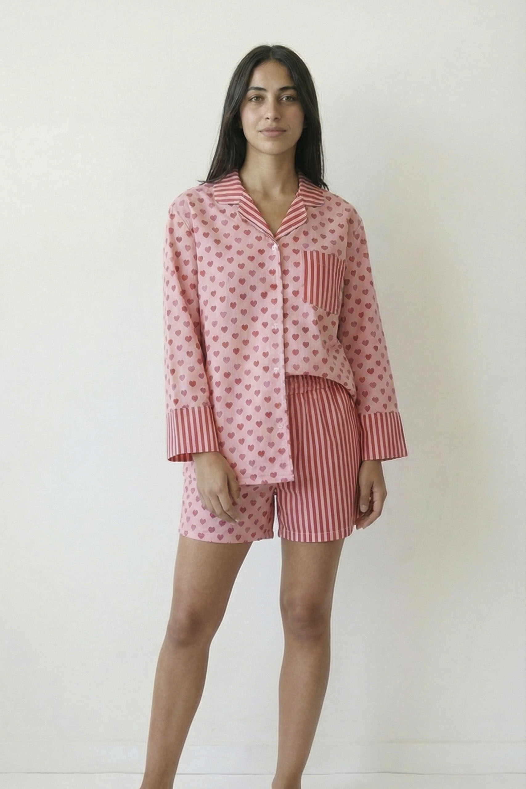 Pink Hearts Linen Pajama