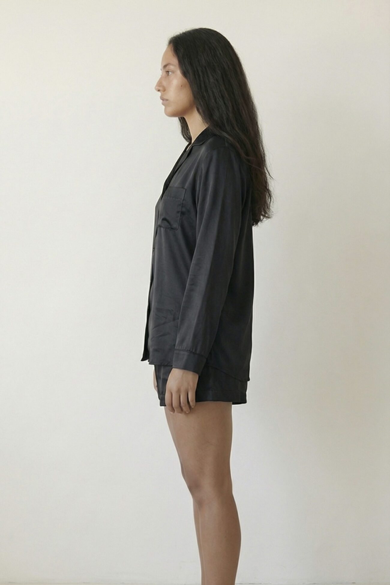Plain Black Satin Pajama