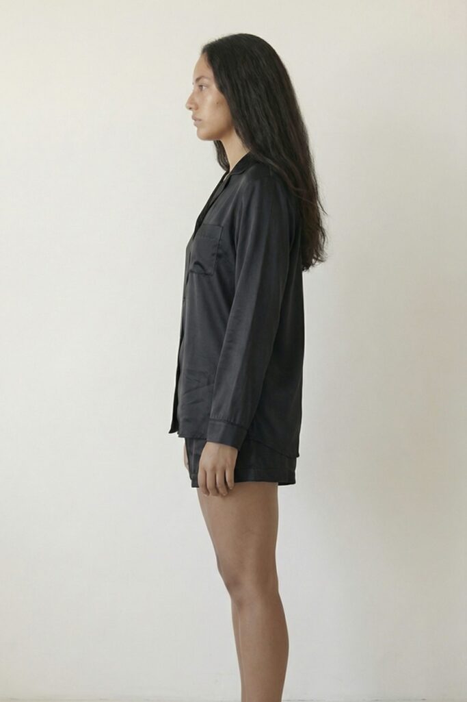Plain Black Satin Pajama