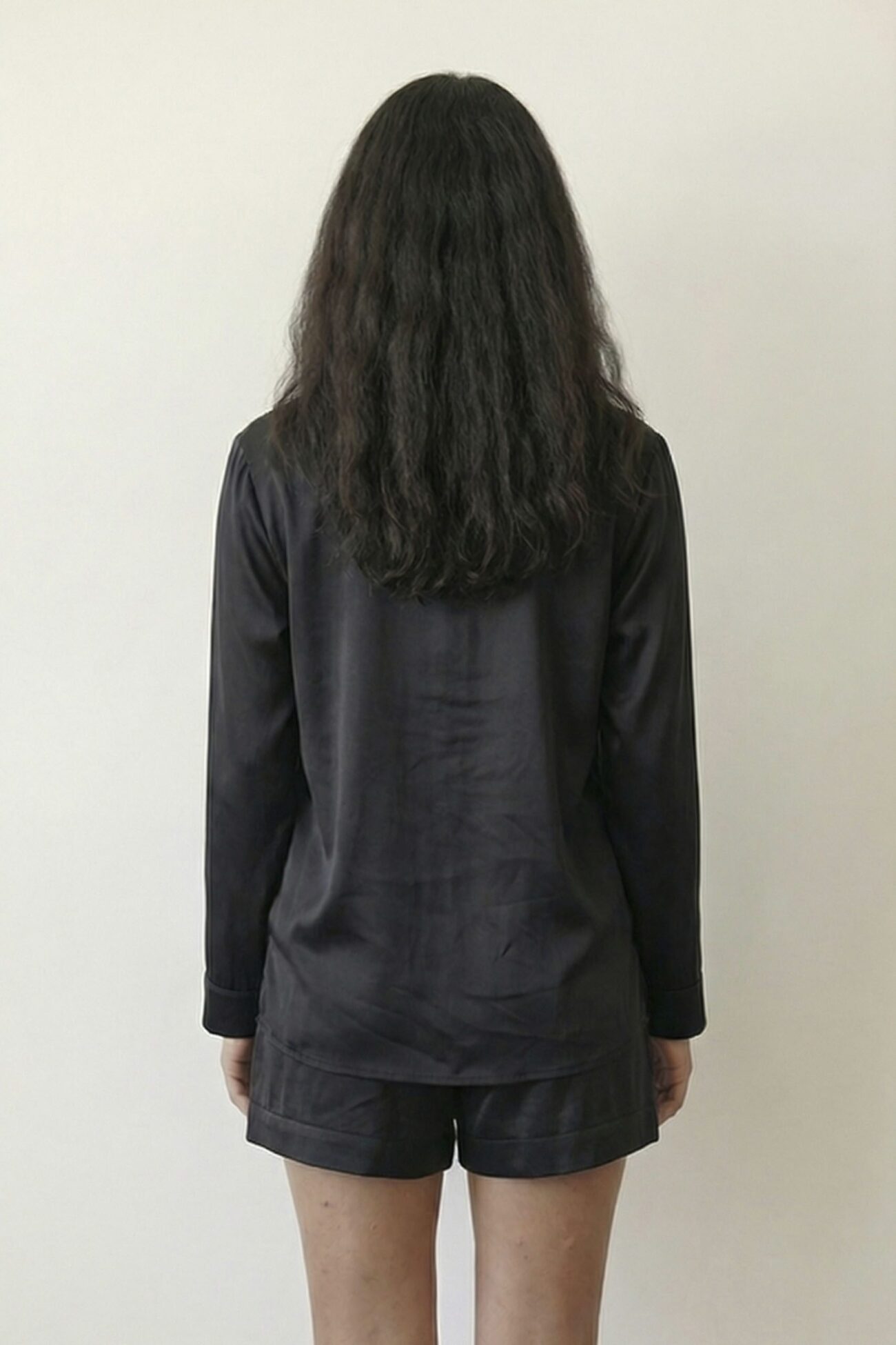 Plain Black Satin Pajama