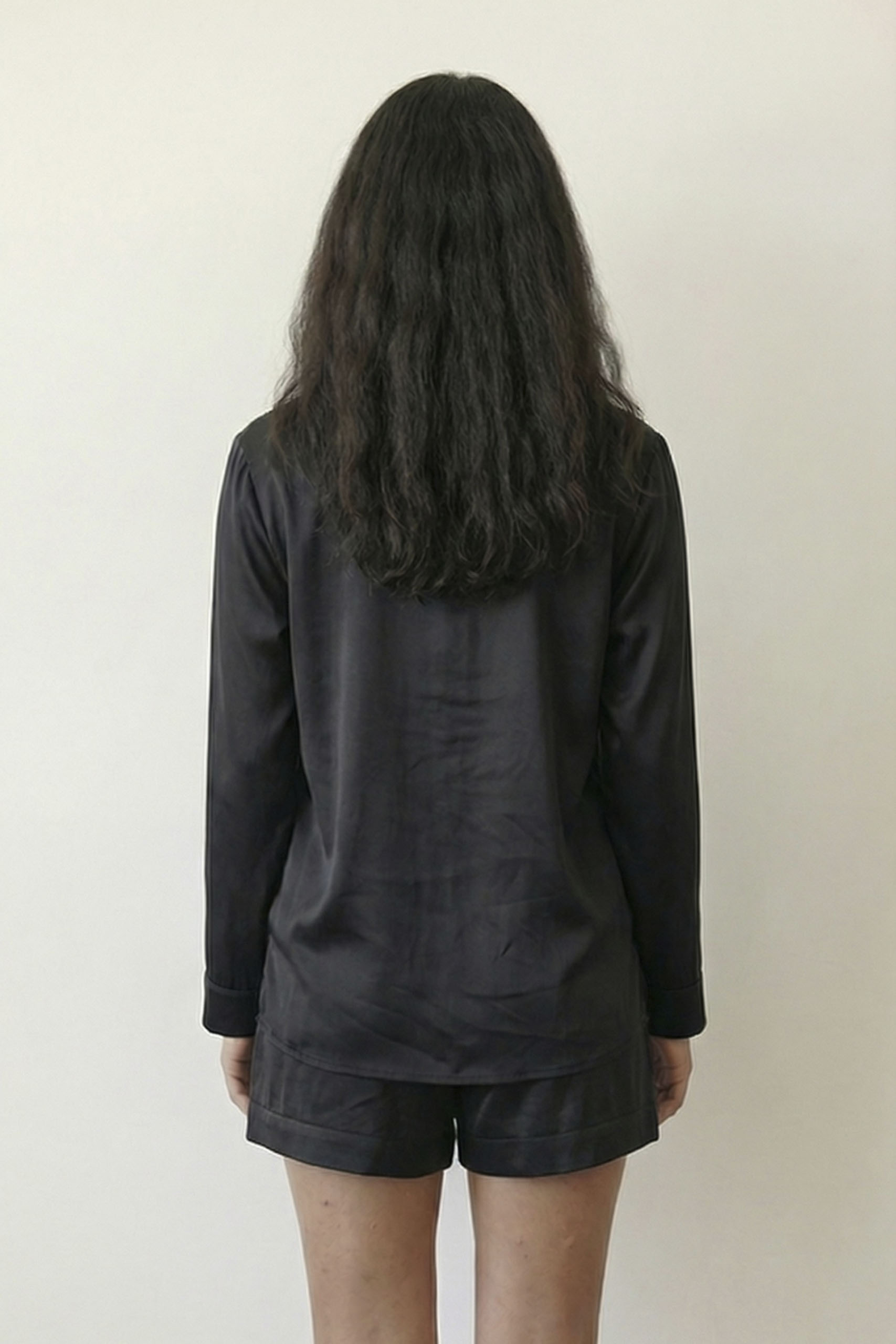 Plain Black Satin Pajama - Image 3