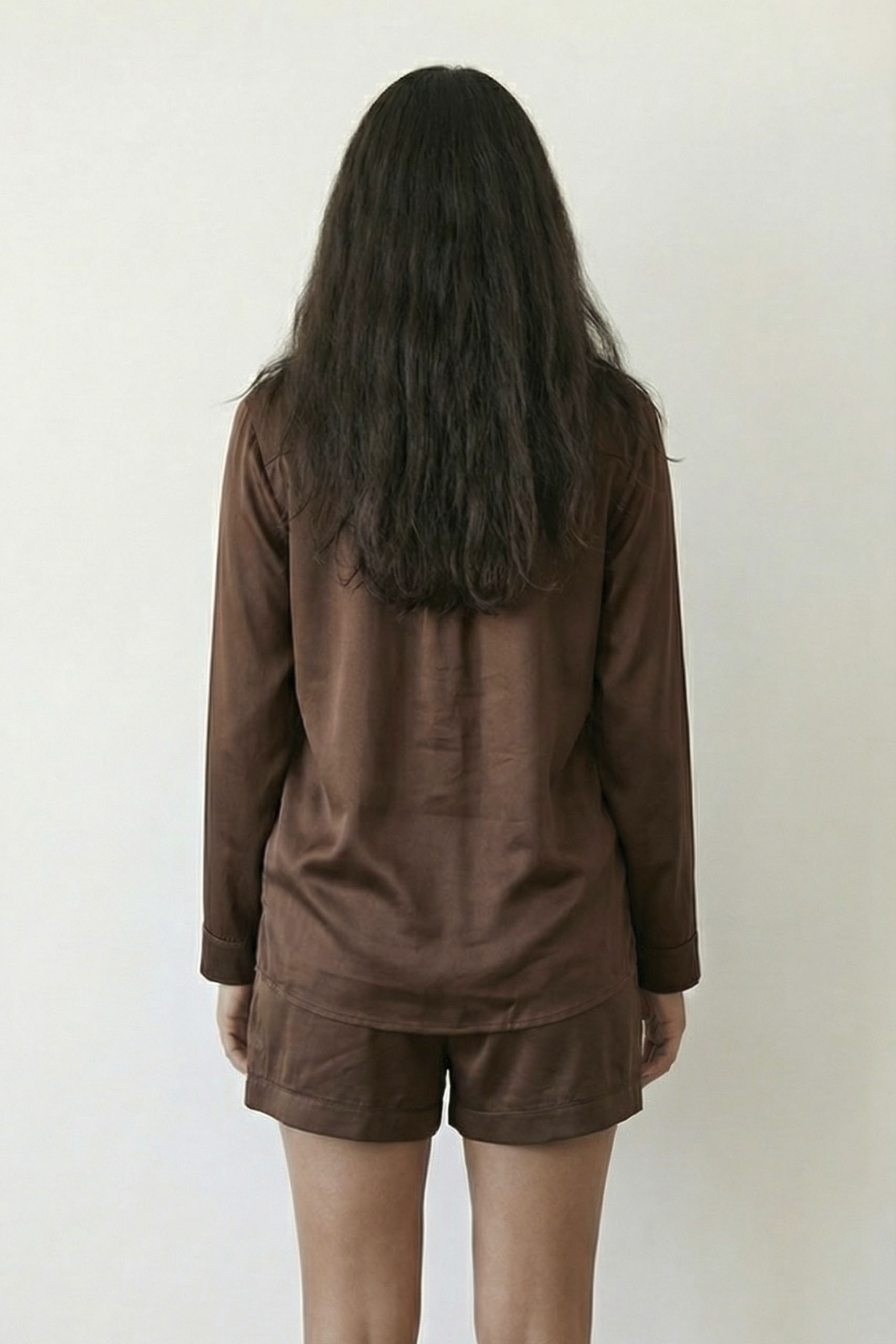 Plain Brown Satin Pajama - Image 3