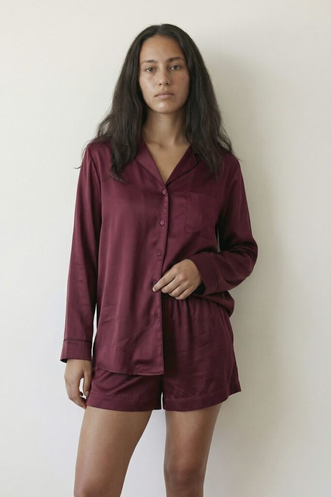 Plain Red Satin Pajama