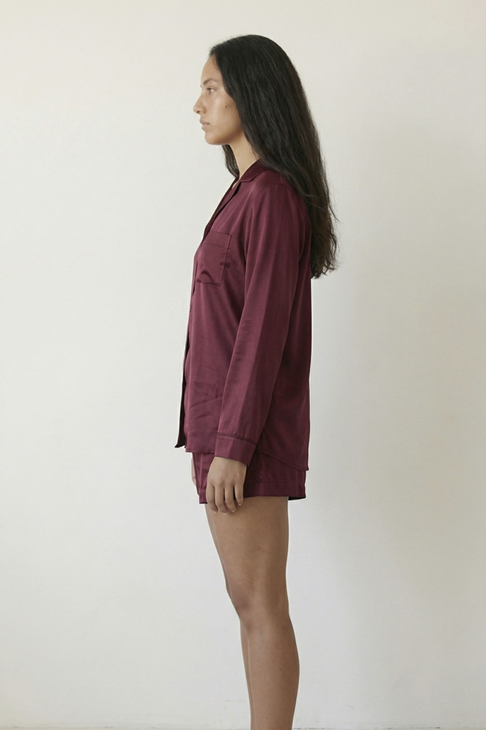 Plain Red Satin Pajama - Image 2