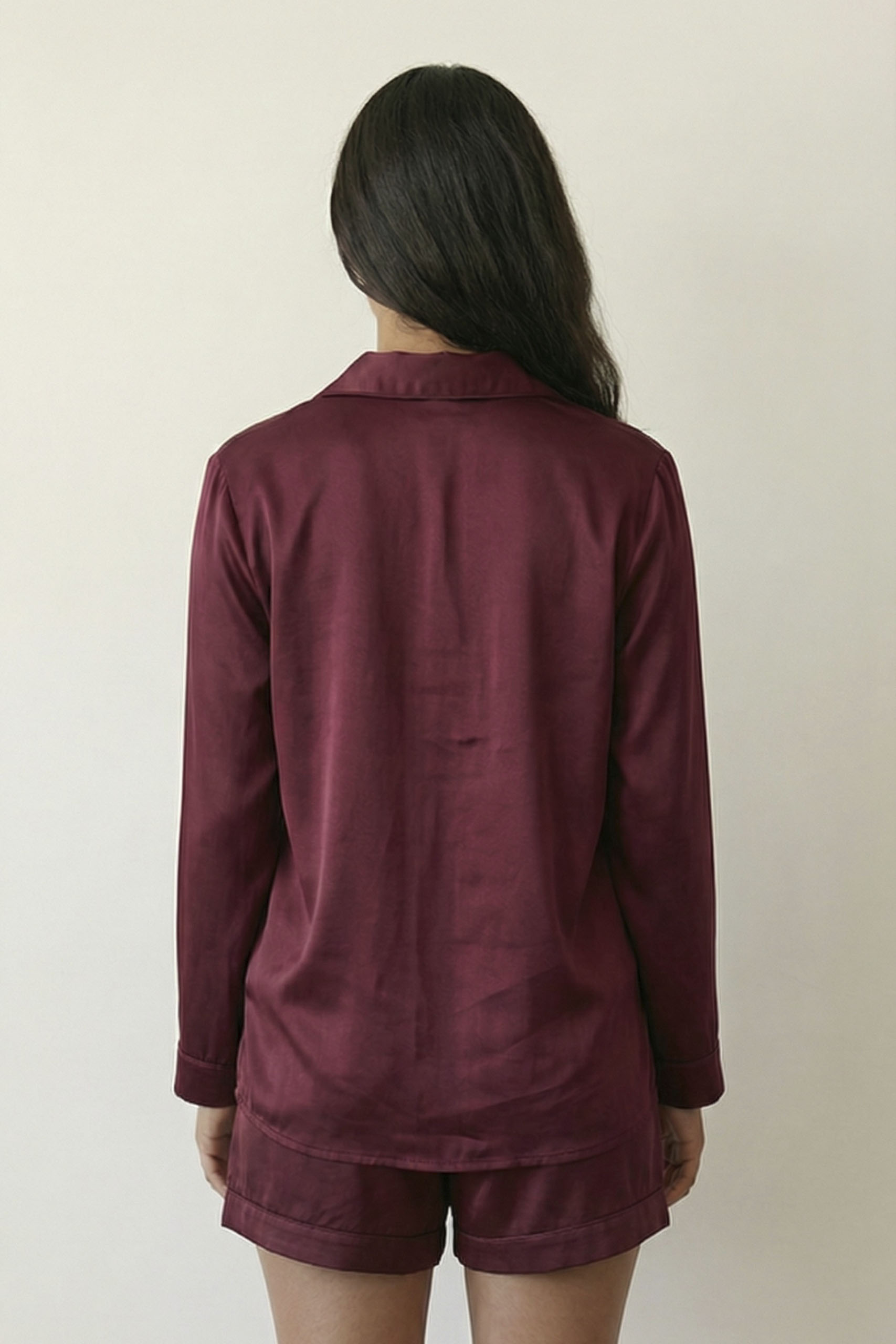 Plain Red Satin Pajama - Image 3