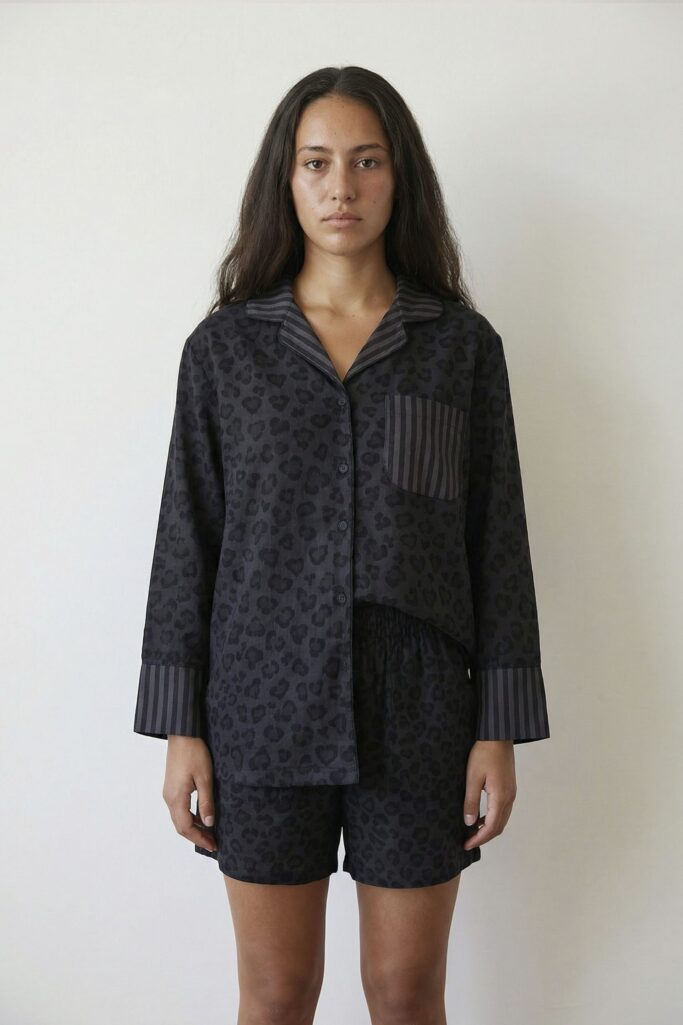 Black Leo Linen Pajama