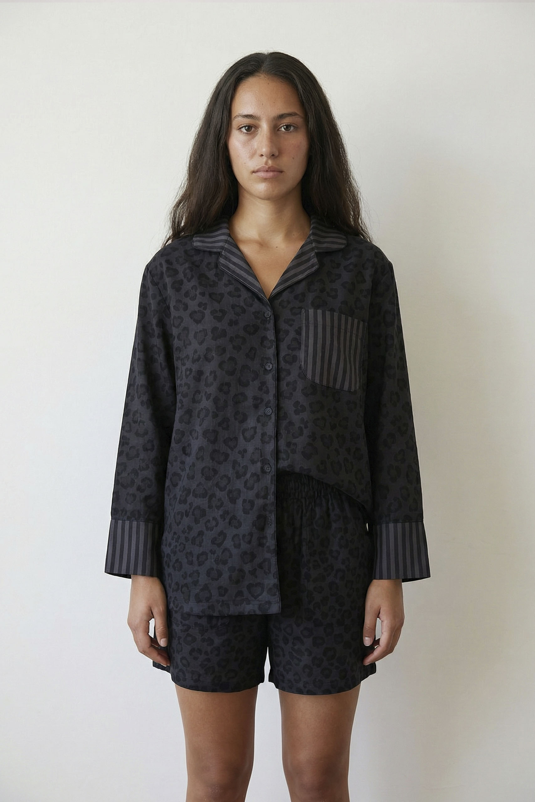 Black Leo Linen Pajama