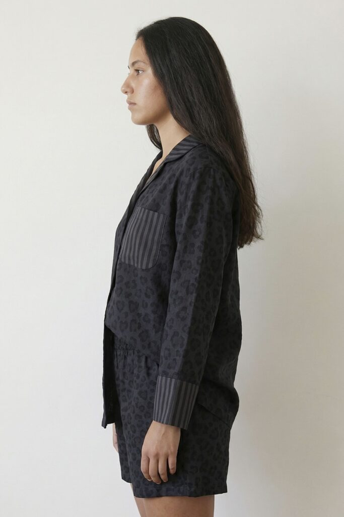 Black Leo Linen Pajama