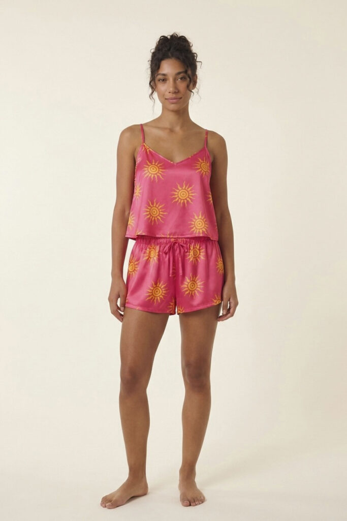 Sunny Pink Satin Pajama