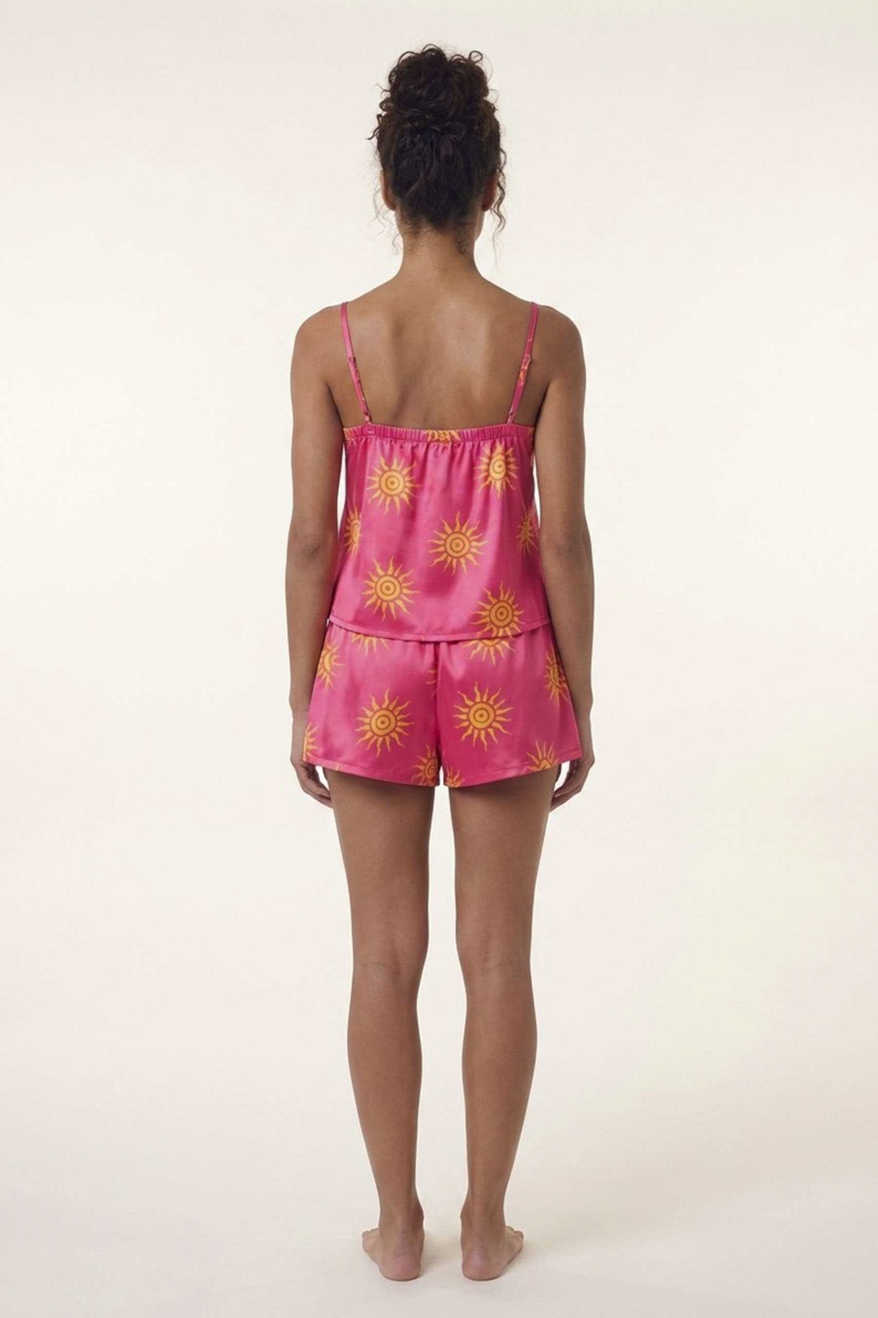 Sunny Pink Satin Pajama - Image 3