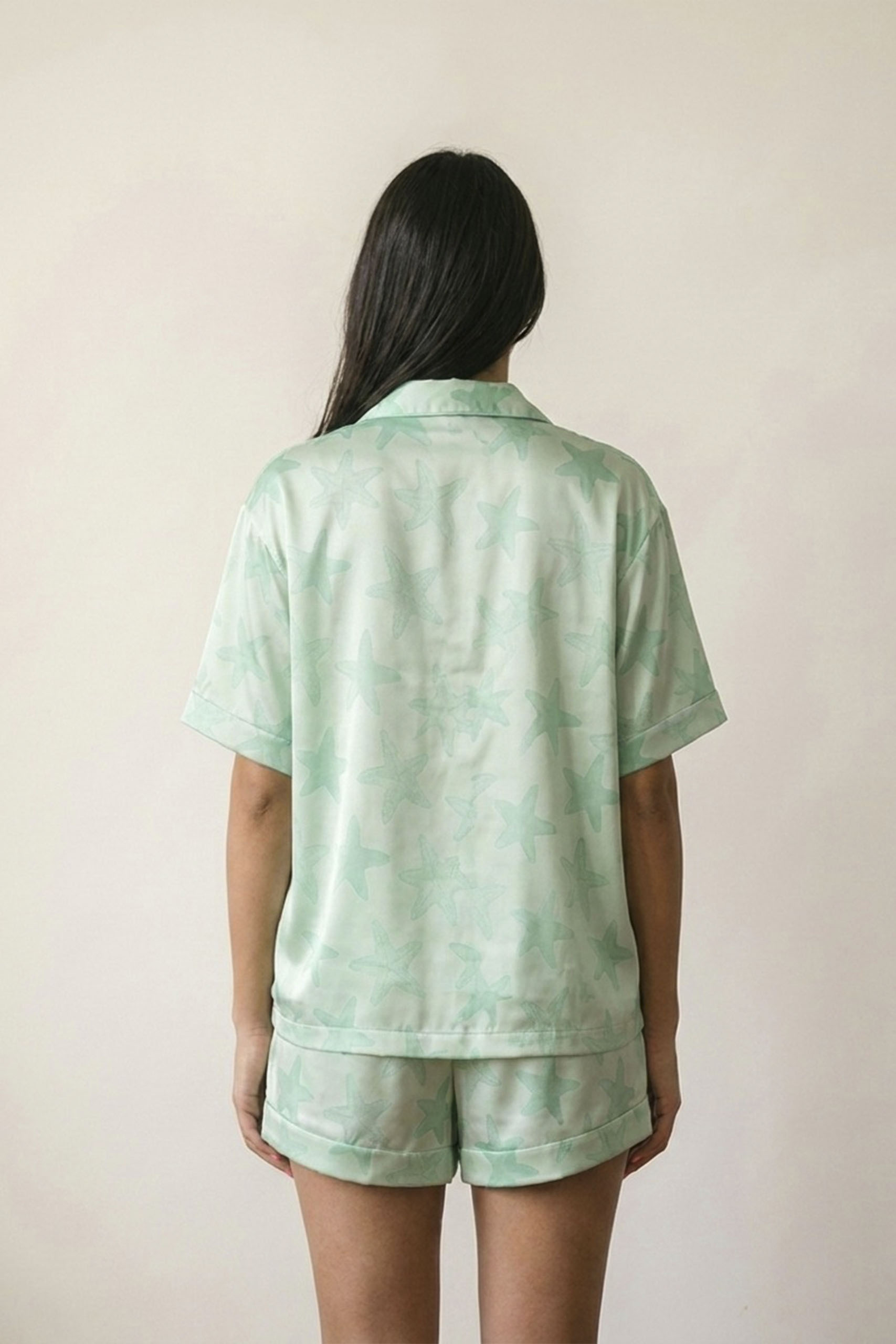 Pistachio Stars Satin Pajama - Image 3