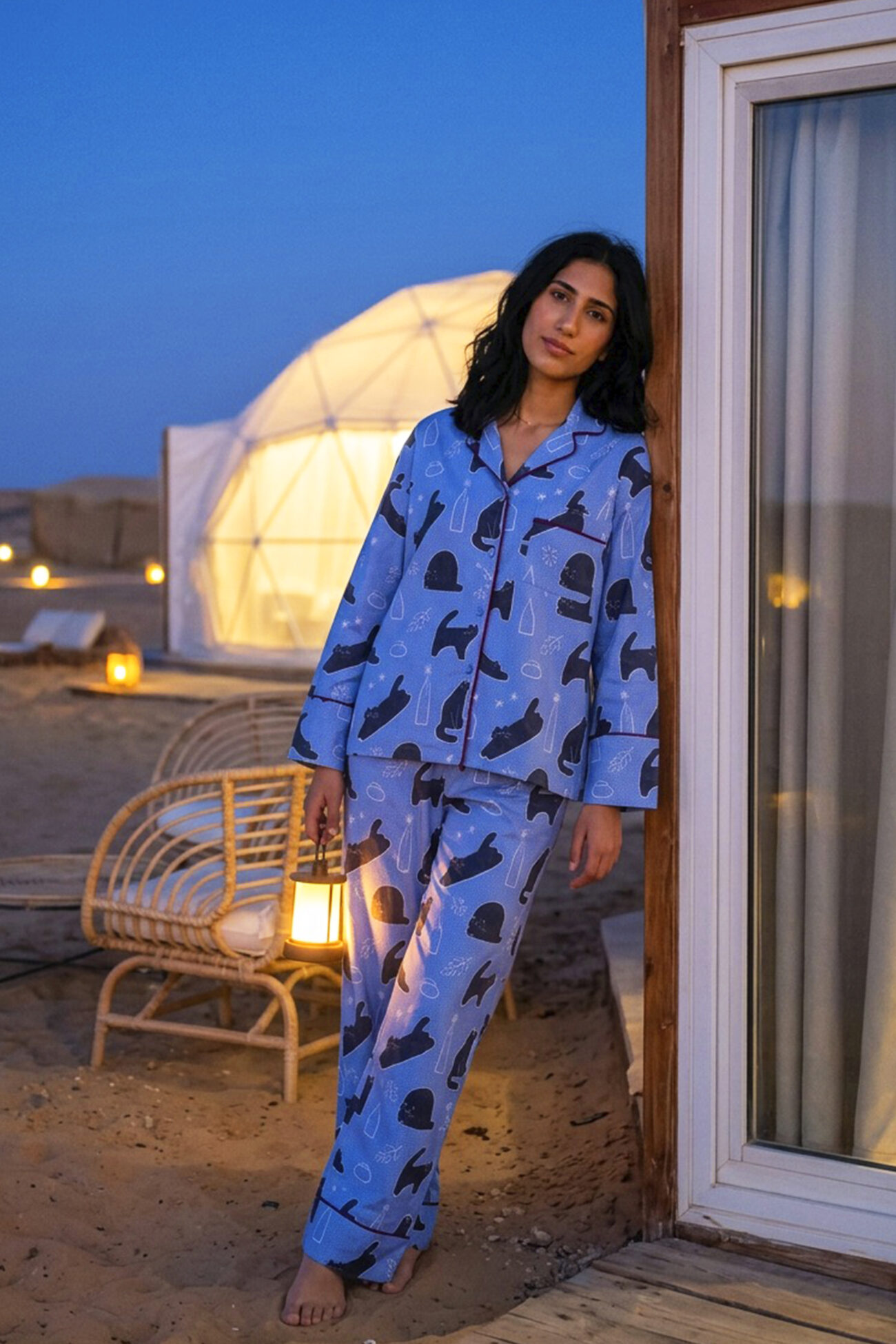 Nine lives Linen Pajama